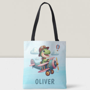 Schattigee Trex Dinosaurus Vliegen Een Charmant Vl Tote Bag
