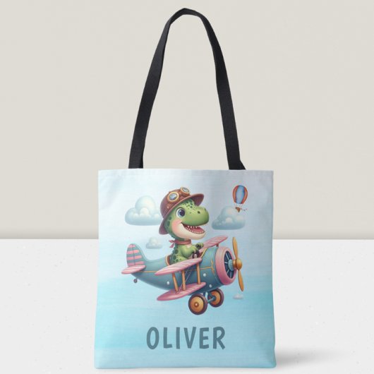 Schattigee Trex Dinosaurus Vliegen Een Charmant Vl Tote Bag