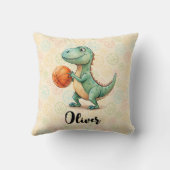 Schattigee Trex spelen basketbal gepersonaliseerd Kussen (Achterkant)