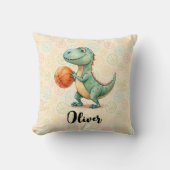 Schattigee Trex spelen basketbal gepersonaliseerd Kussen (Voorkant)
