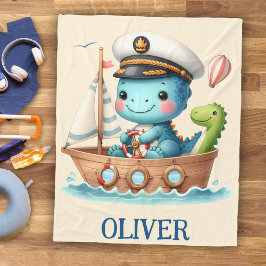 Schattigee Trex zeilboot kapitein Fleece Deken