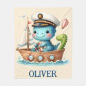 Schattigee Trex zeilboot kapitein Fleece Deken (Voorkant)