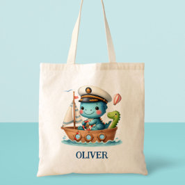 Schattigee Trex zeilboot kapitein Tote Bag