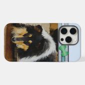 Schattigee tri kleur ruw collie hondenkunst iPhone hoesje (Achterkant horizontaal)