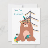 Schattigee Tribal Beer Verjaardagsfeest Uitnodigin Kaart (Voorkant)