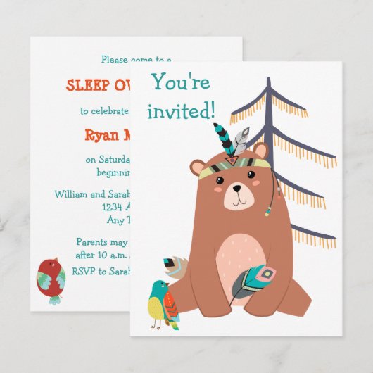 Schattigee Tribal Beer Verjaardagsfeest Uitnodigin Kaart (Voorkant / Achterkant)