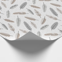 Schattigee Tribal Feathers in neutrale kleuren op