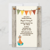 Schattigee Tribal Fox en Krans Herfst Verjaardag Kaart (Achterkant)