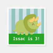 Schattigee Triceratops Dinosaur Verjaardagsfeest Servetten (Voorkant)