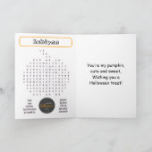 Schattigee Trick or treat doolhof en woord zoeken  Kaart (Binnen)