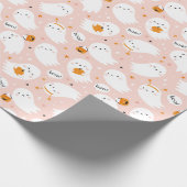 Schattigee Trick or treat Geesten met pompoenen op Cadeaupapier (Hoek)