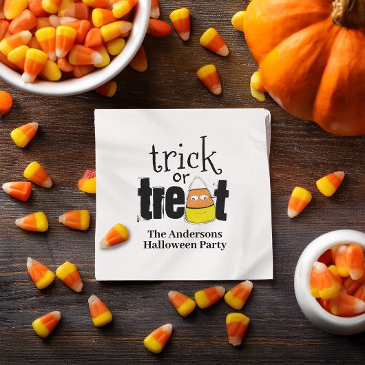 Schattigee Trick or treat gepersonaliseerde Hallow Servet