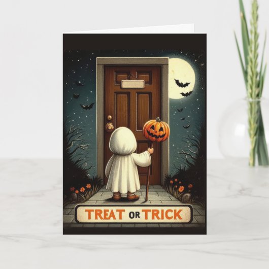 Schattigee Trick or treat Halloween Feestdagen Kaart (Voorkant)