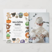 Schattigee Trick or treat Halloween Foto Verjaarda Kaart (Voorkant)