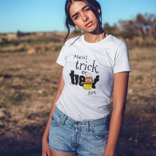 Schattigee Trick or treat Halloween gepersonalisee T-shirt