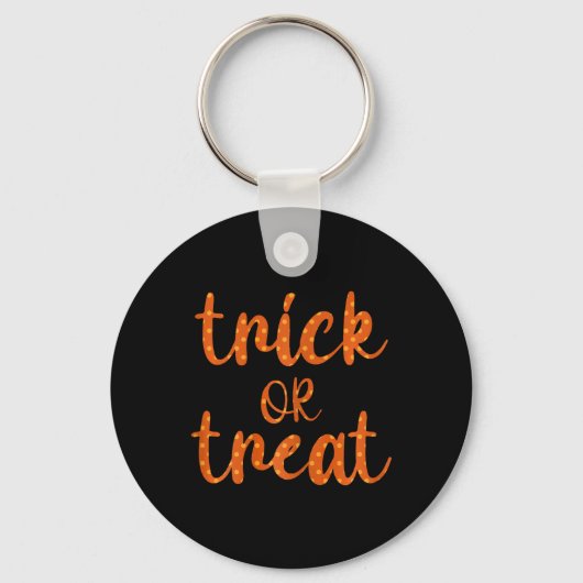 Schattigee Trick or treat Polkadots Halloween Desi Sleutelhanger (Voorkant)
