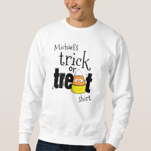 Schattigee Trick or treat Snoep gepersonaliseerd Trui (Voorkant)