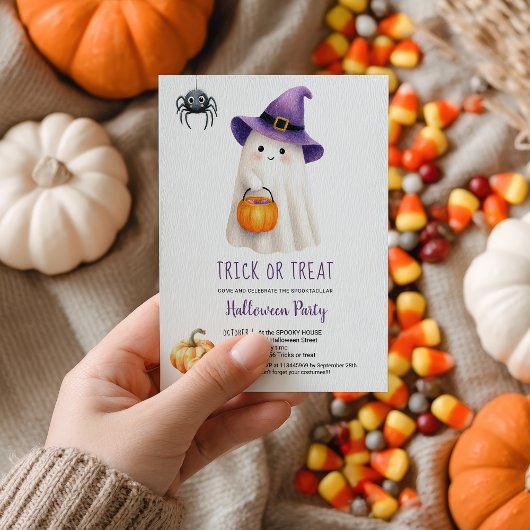 Schattigee trick traktatie Ghost Whimsi Kinder Hal Kaart