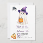 Schattigee trick traktatie Ghost Whimsi Kinder Hal Kaart (Voorkant)