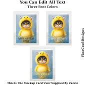 Schattigee trieste kat in geel eendenkostuum DL4R  Kaart