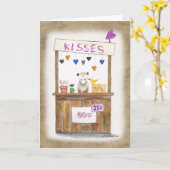 Schattigee trieste Opossum Kissing booth Grappige  Kaart (Gele Bloem)