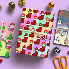 Schattigee Triple Delight Kerst Inpakpapier Vel