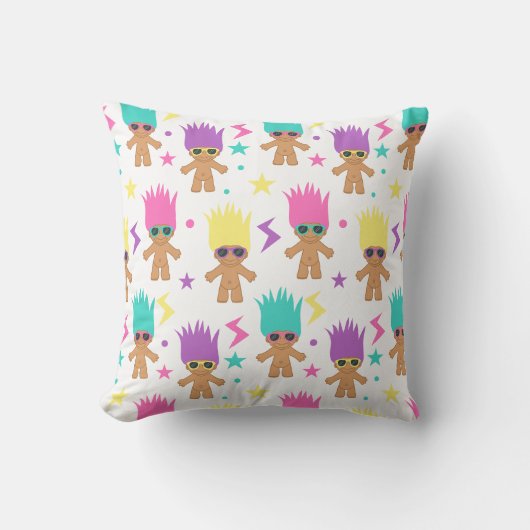 Schattigee Troll 80's 90's Retro Patroon Kussen (Voorkant)