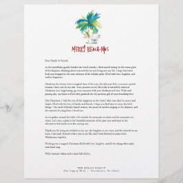 Schattigee Tropical Christmas Letterhead Sjabloon Briefhoofd