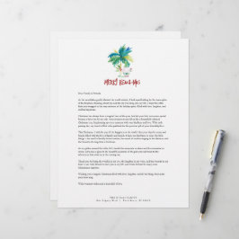Schattigee Tropical Christmas Letterhead Sjabloon Briefhoofd