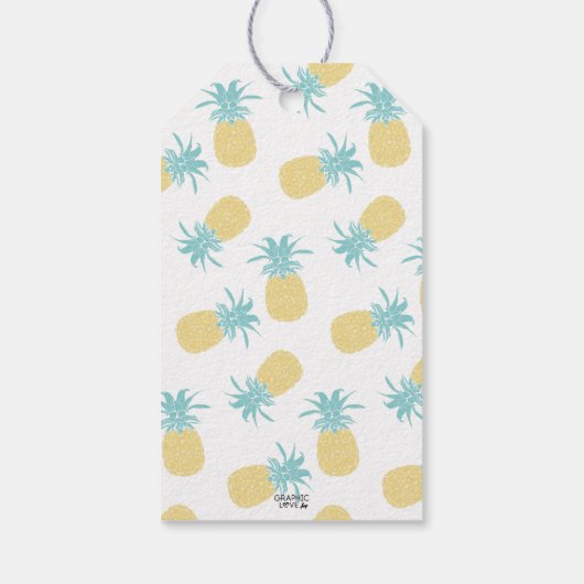 Schattigee Tropische Ananas Luau Party Dank u wel Cadeaulabel (Achterkant)