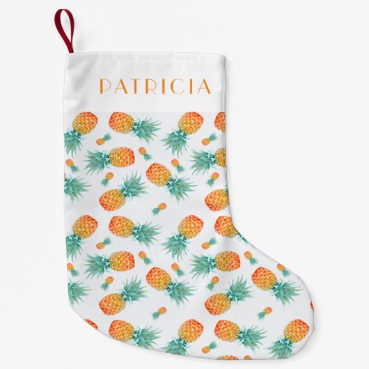 Schattigee tropische ananasvrucht kleine kerstsok (Voorkant)