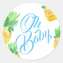 Schattigee tropische baby showers envelop afdichti ronde sticker