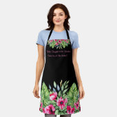 Schattigee tropische bloemen met sarcastisch citaa schort (Gedragen)