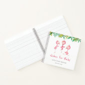 Schattigee tropische flamingo wensen voor Baby gas Notitieboek (Binnen)