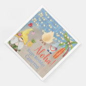 Schattigee tropische kabouters op het strand Luau Servet (Hoek)