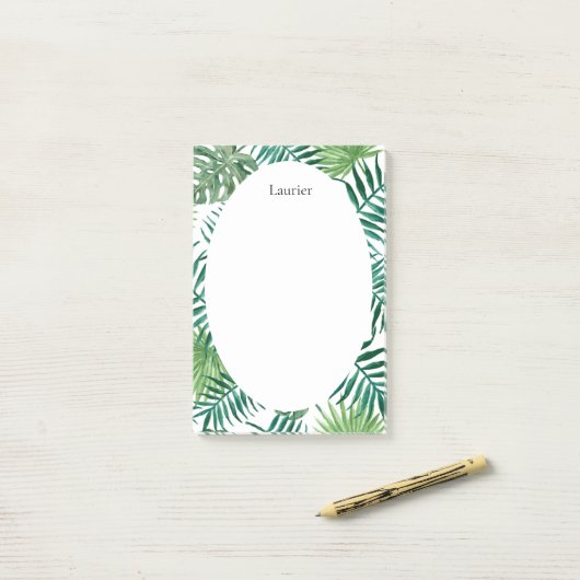 Schattigee tropische palmbladeren Kantoor Post-it  Post-it® Notes (Op bureau)