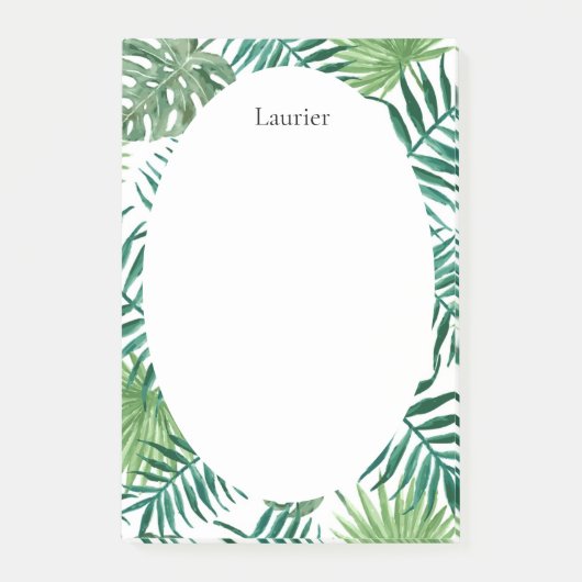 Schattigee tropische palmbladeren Kantoor Post-it  Post-it® Notes (Voorkant)