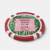 Schattigee tropische palmroze vrijgezellenbruiloft poker chips (Enkel)