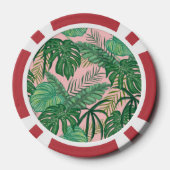 Schattigee tropische palmroze vrijgezellenbruiloft poker chips (Achterkant)