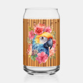 Schattigee Tropische papegaai strand party home ba Blikvorm Glas (Voorkant)