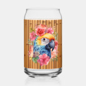 Schattigee Tropische papegaai strand party home ba Blikvorm Glas (Achterkant)