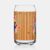 Schattigee Tropische papegaai strand party home ba Blikvorm Glas (Links)