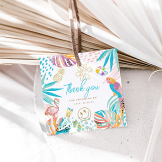 Schattigee Tropische Partij Bedankjes Labels