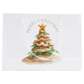 Schattigee tropische strand kerstboom groot cadeauzakje (Achterkant)