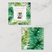 Schattigee Tropische Tijger Baby shower Luier Raff Informatiekaartje (Voorkant / Achterkant)