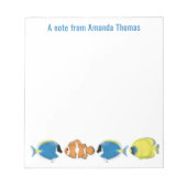 Schattigee tropische vis gepersonaliseerd notitieblok (Voorkant)