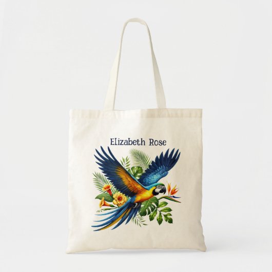 Schattigee Tropische vogel naam toevoegen Tote Bag (Voorkant)