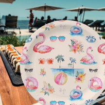 Schattigee Tropische Zomer Waterverf Patroon