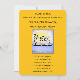 Schattigee tropische zomerzonsondergang Verjaardag Kaart