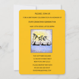 Schattigee tropische zomerzonsondergang Verjaardag Kaart
